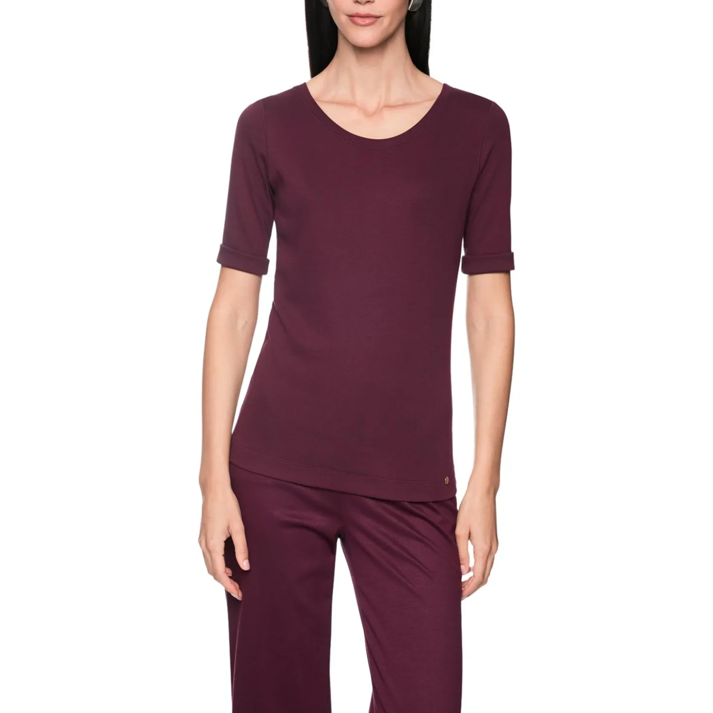 Baumwollstretch-shirt mit halbarm