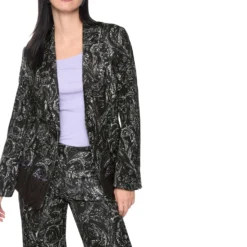 Blazer mit allover-print aus scuba-jersey