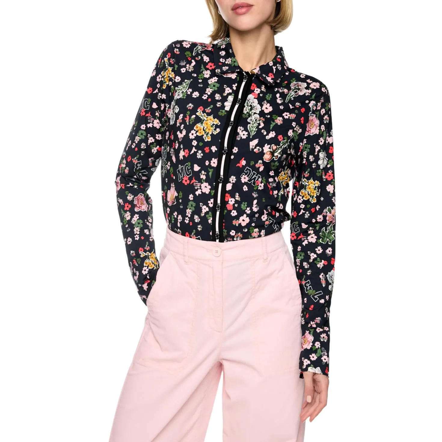 Bluse mit allover-print