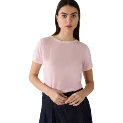 Blusenshirt mit kontrastabschlüssen