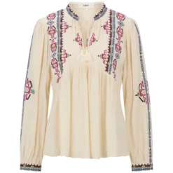 Boho-Bluse mit Stickerei