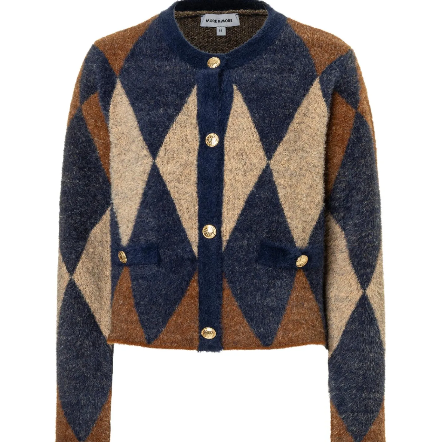 Cardigan mit rhomben-muster