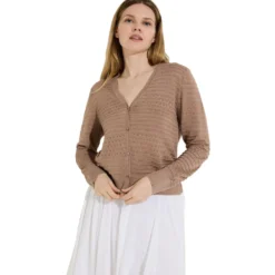 Cardigan mit streifen-struktur
