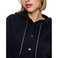 Cordjacke mit kapuze