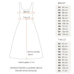 Dirndl ohne Schürze 80cm