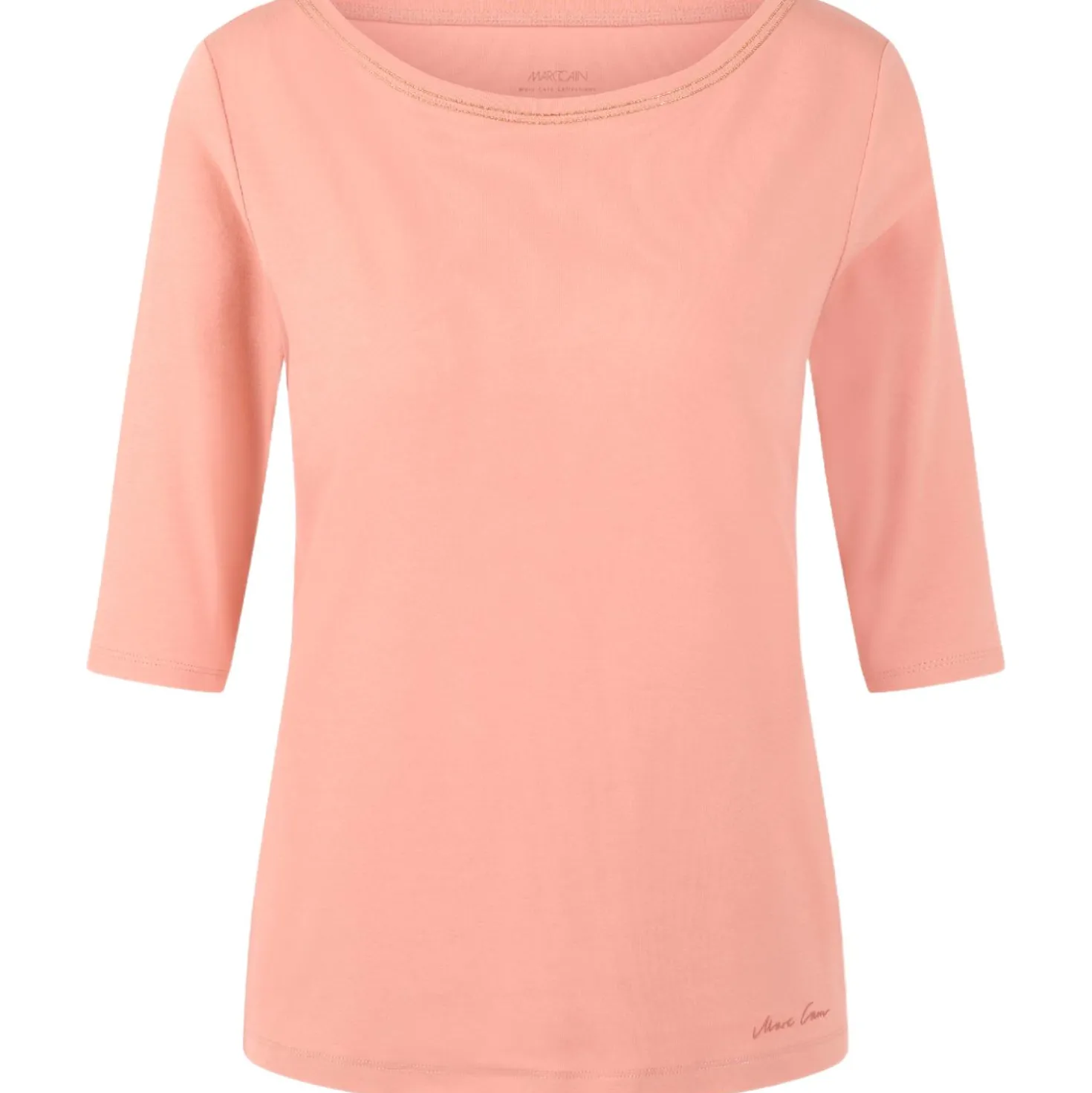 Halbarm-t-shirt mit schmuckband-details