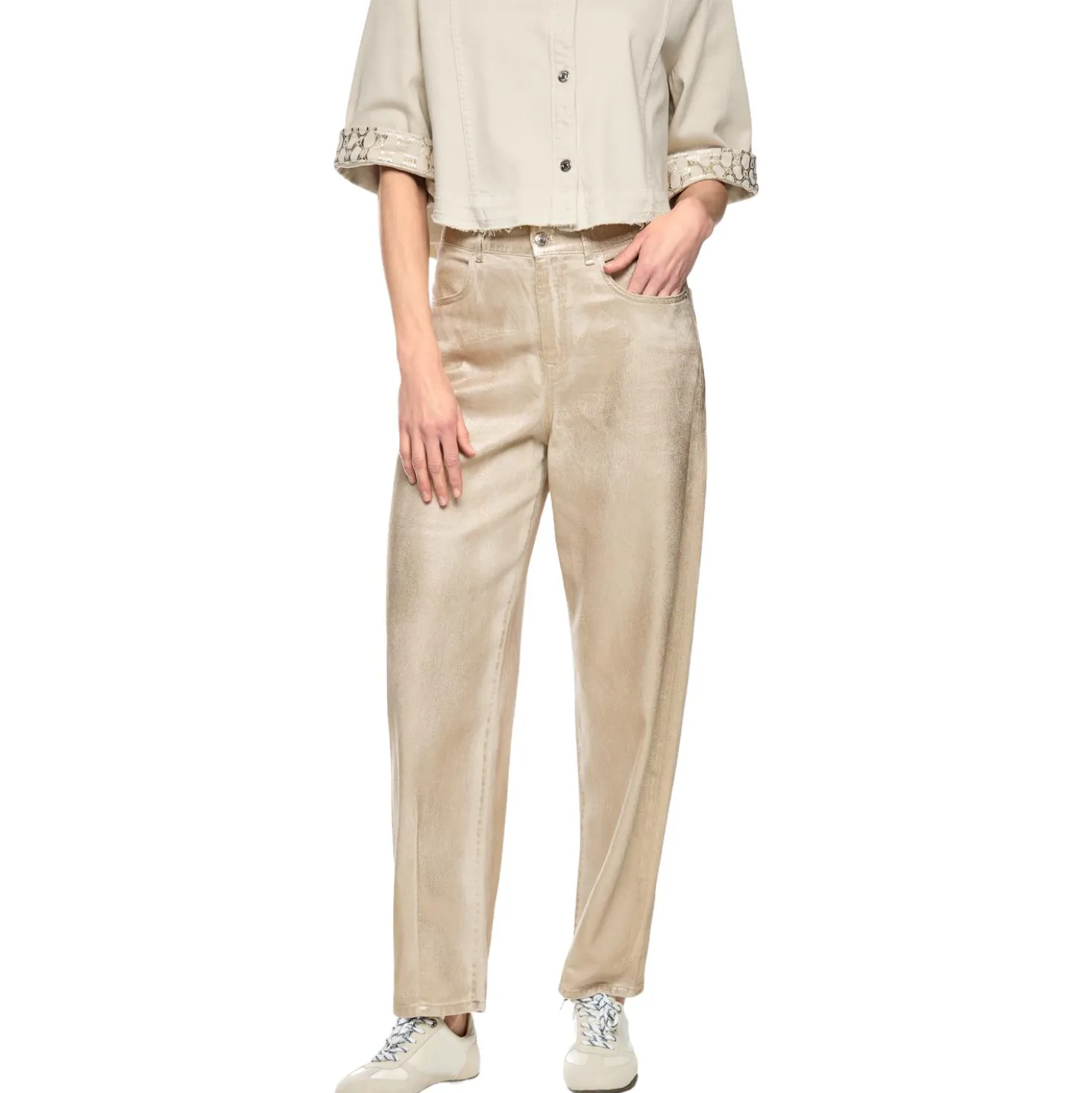 Jeans ruma mit gold-finish