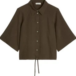 Kurzarm-crinkle-bluse relaxed