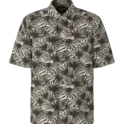 Kurzarmhemd mit Palmblatt-Print