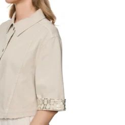 Kurze denim-bluse