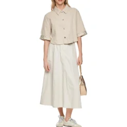 Kurze denim-bluse