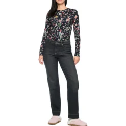 Langarm-shirt mit floralem allover-print