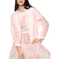 Leichte jacke im materialmix