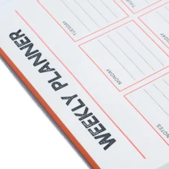 Letterpress Weekly Planner Neon orange/blau
