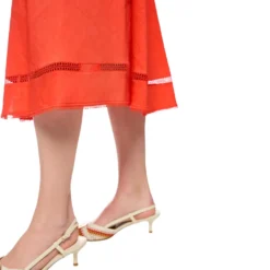 Midikleid aus leinenmix