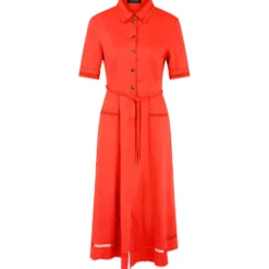 Midikleid aus leinenmix