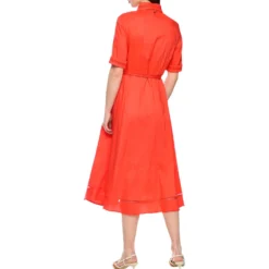 Midikleid aus leinenmix