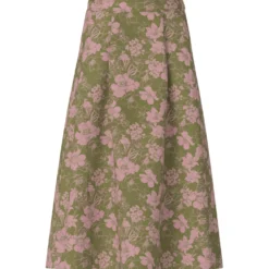 Midirock mit floralem Print