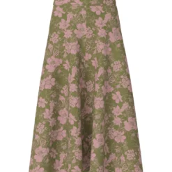 Midirock mit floralem Print
