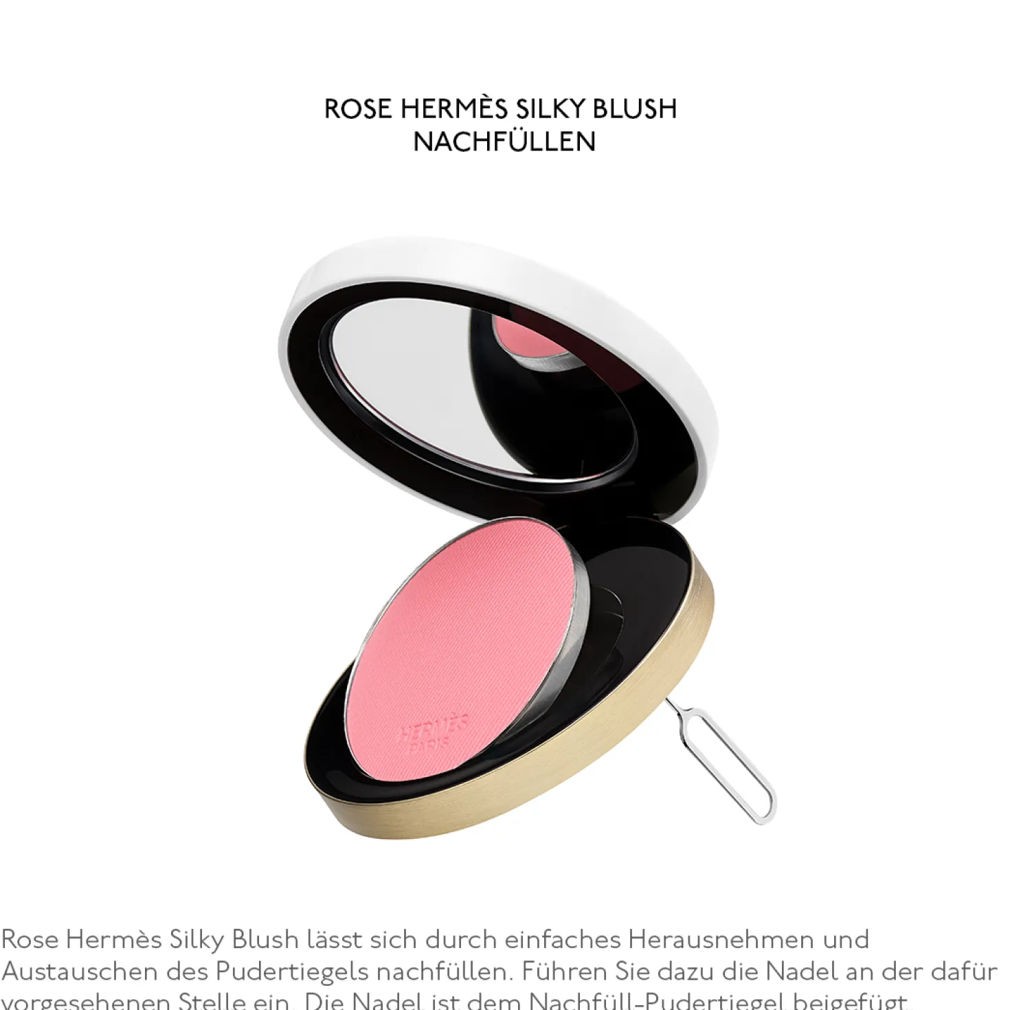 Nachfüll-Pudertiegel Rose Hermès Silky Blush