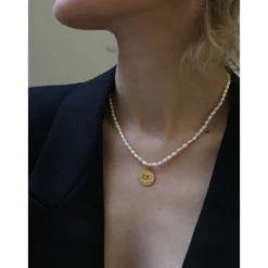 Perlen-Halskette Kressida Mini Oval
