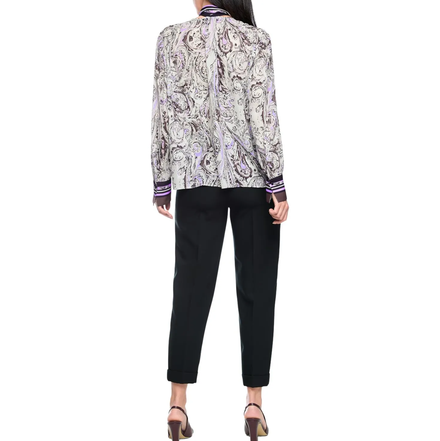 Schluppenbluse mit print