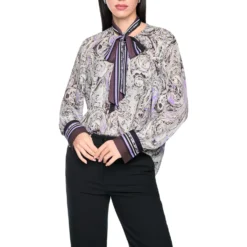 Schluppenbluse mit print