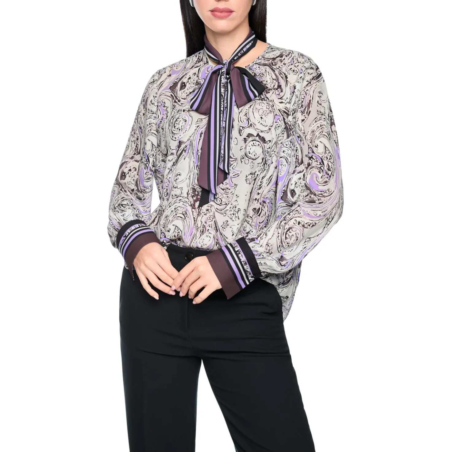 Schluppenbluse mit print