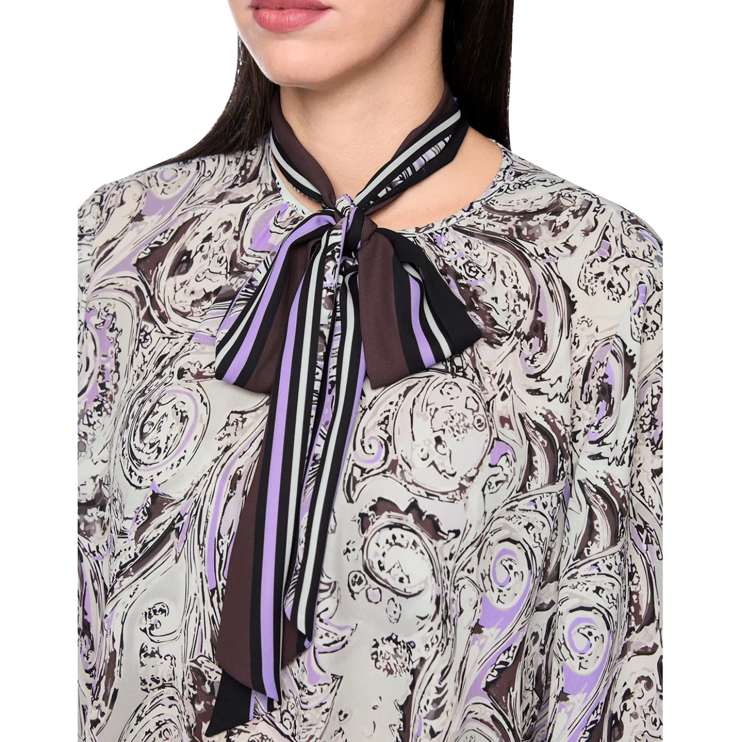 Schluppenbluse mit print