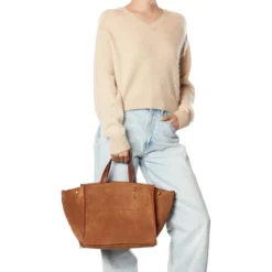 Shopper-Set aus Wildleder mit Clutch