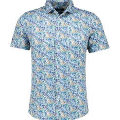 Softknit-hemd mit print, kurzarm