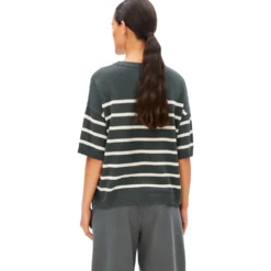 Striped linen blend sweater