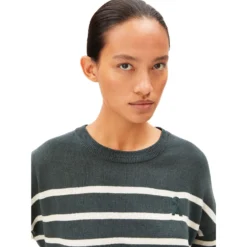 Striped linen blend sweater