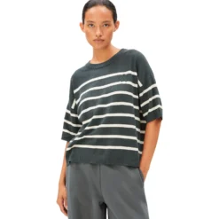 Striped linen blend sweater