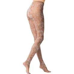 Strumpfhose mit Spitzenmuster