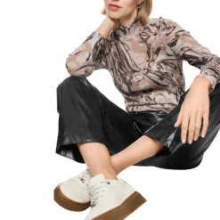 Superstretch-shirt mit magma-print