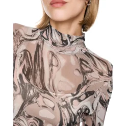 Superstretch-shirt mit magma-print