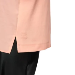 Troyer-blusenshirt mit feinripp