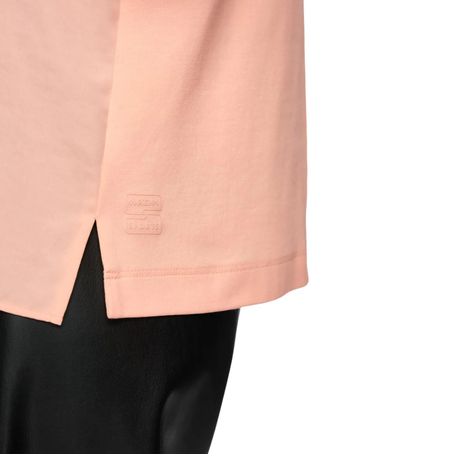 Troyer-blusenshirt mit feinripp
