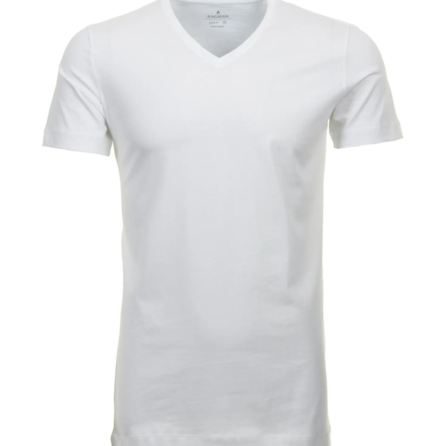 2 t-shirt doppelpack bodyfit mit v-ausschnitt