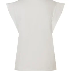 T-shirt mit blüten-applikation