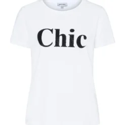 T-shirt mit perlenschriftzug