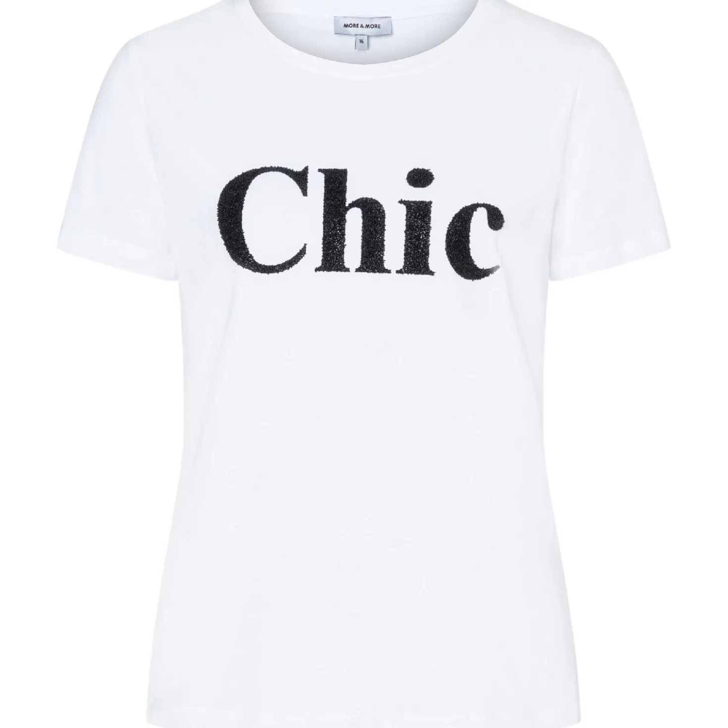 T-shirt mit perlenschriftzug
