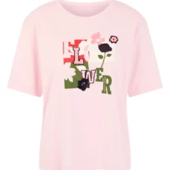 T-shirt mit print und pailetten