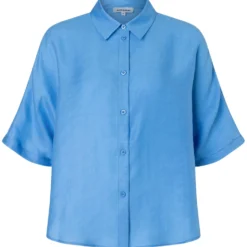 Weite hemdbluse mit fledermausärmel